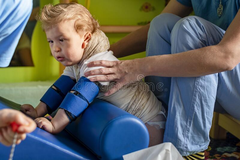 portrait-child-cerebral-palsy-physiotherapy-children-therapy-center-boy-disability-has-therapy-doing-172204751 - رؤية - رؤية